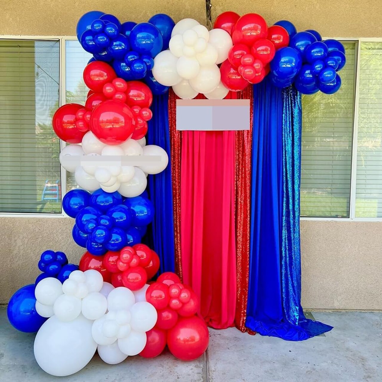100PCS Balloon Garland Arch Kit for July 4th Decoration (Navy Blue Red White)